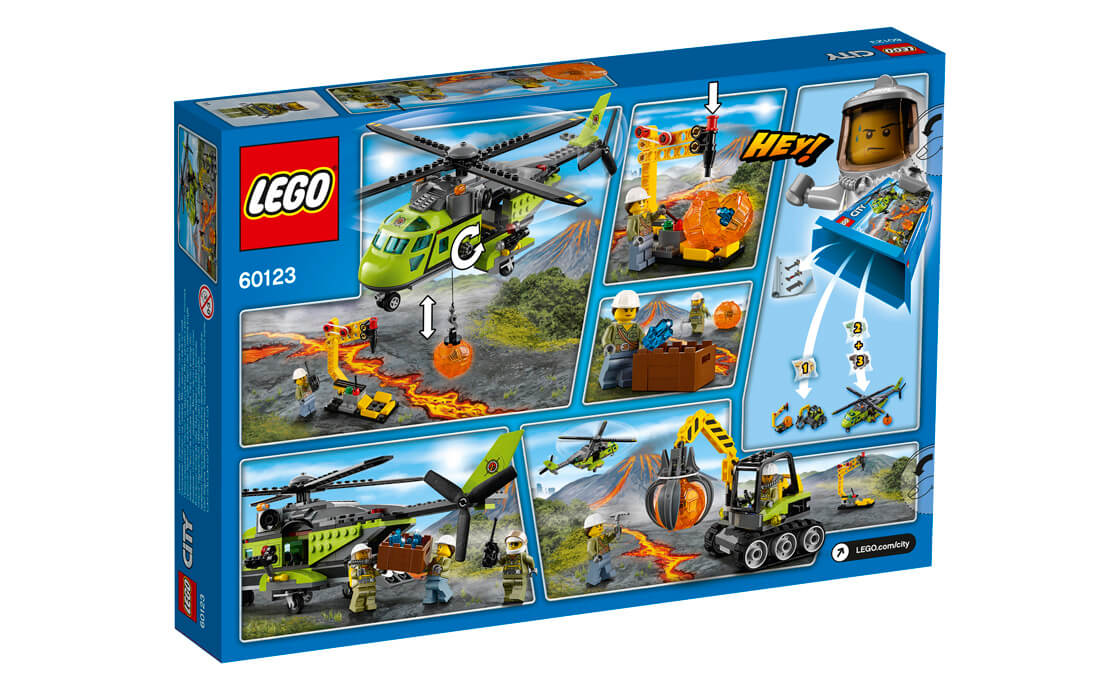 Bricker - 組裝玩具，來自 LEGO 60123 Volcano Supply Helicopter